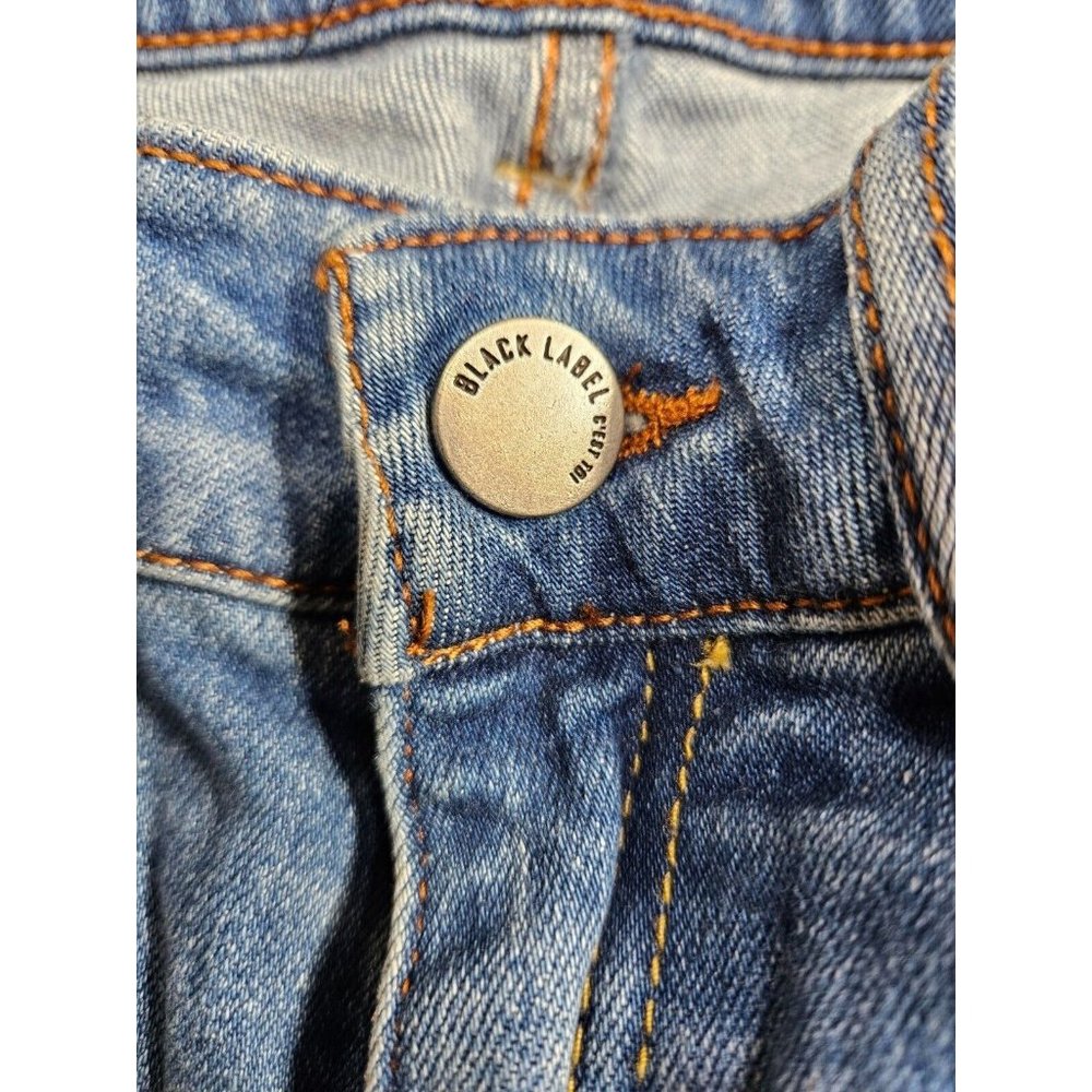 Black Label Juniors Size 1 Fringe Hem Whiskered Cropped Denim Blue Jeans - Picture 7 of 14
